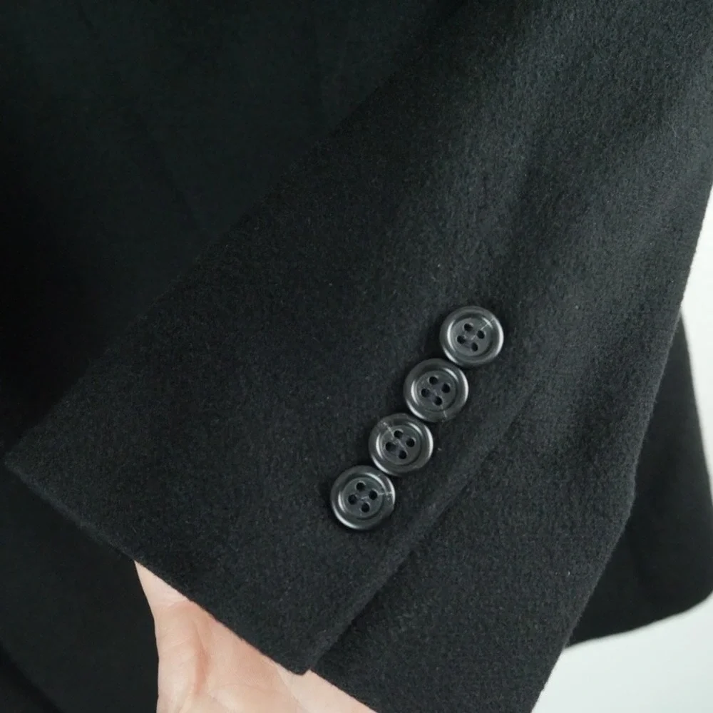 Pavone 100% Cashmere Blazer Sport Coat Black 50 R Vintage Quiet Luxury 90s